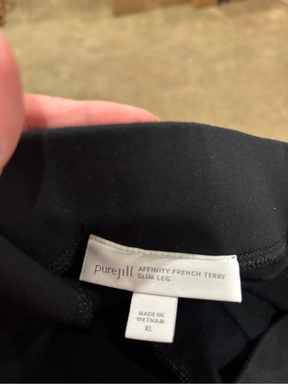 J. Jill PureJill Affinity French Terry Slim Leg Pants — Black